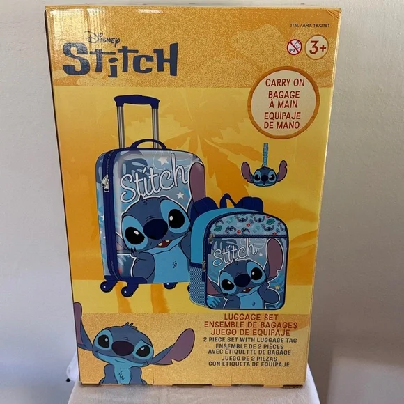 Stitch 2- piece Luggage Set with Backpack & Tag - Spinner Wheels Hard-Sided - Picture 5 of 8